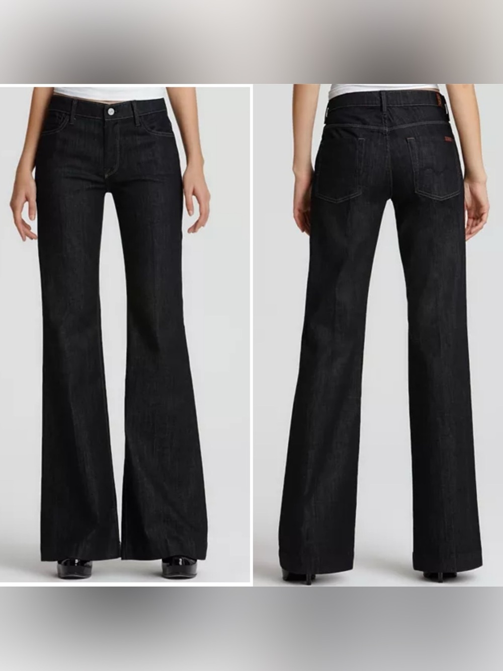 For All Mankind Ginger Flare Wide Leg Jeans in Lightweight Mercer Wash Size 32